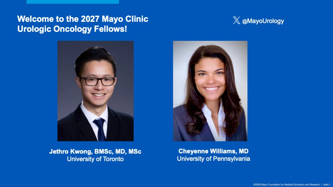 MayoUrology's tweet photo. 🎉 Exciting news! We're proud to announce our 2027 #UrologicOncology Fellowship Match results! A huge congratulations to our matched fellows—we can't wait to see you grow &amp; make an impact in the field! 👏🎊 
#AUAMatch https://t.co/csZ0kB6XAo