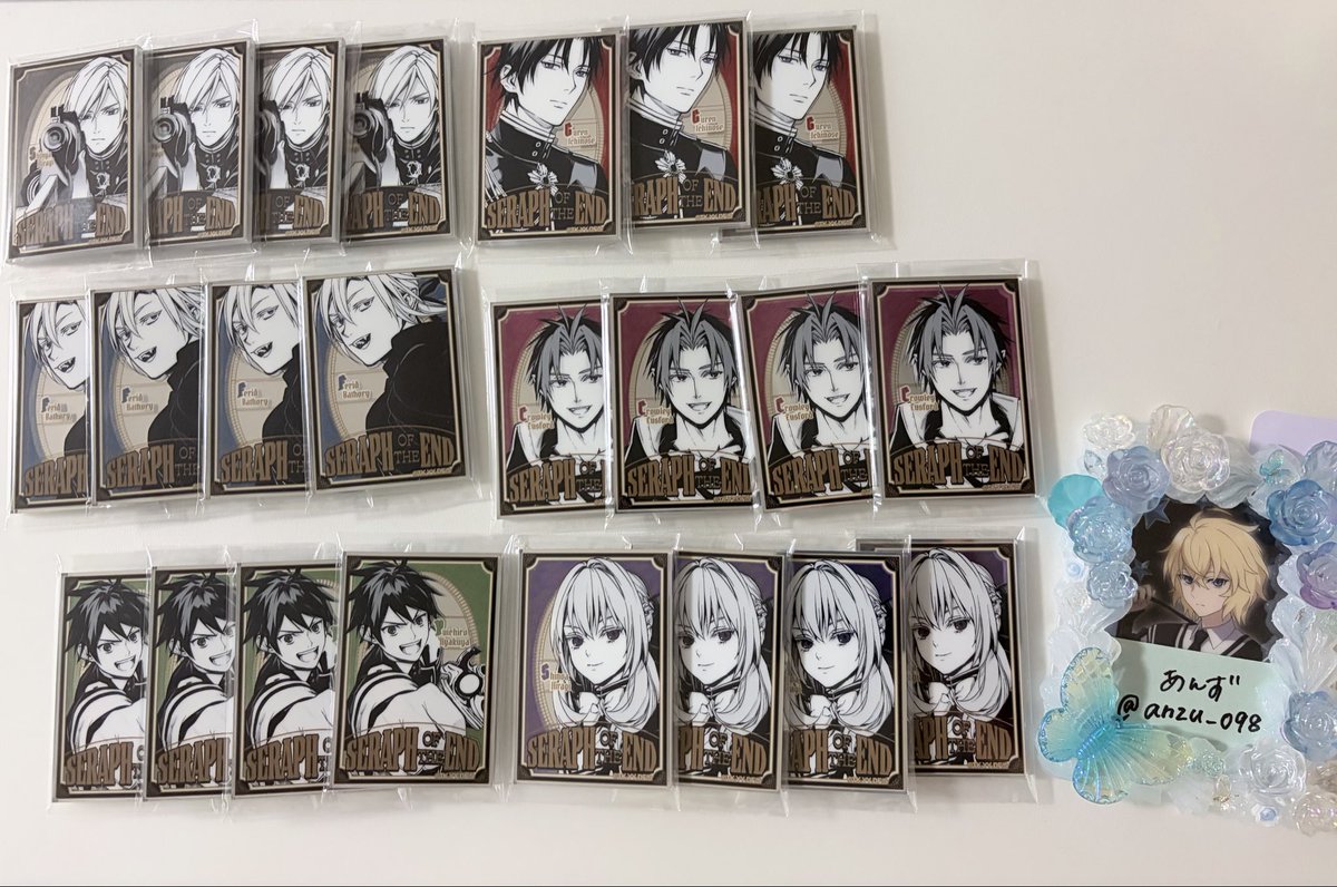 anzu_098's tweet photo. 【交換】
終わりのセラフ パブミラー風アクリルステッカーコレクション
譲）画像1枚目
求）画像2枚目 百夜ミカエラ、優一郎＆ミカエラ

郵送希望
1点～◎
お気軽にお声がけよろしくお願いします。 https://t.co/6KVDeg174m