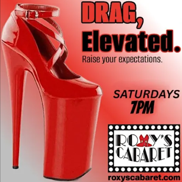 roxyscabaret's tweet photo. Experience the ultimate drag show at Roxy’s Cabaret every Saturday at 7 PM! Enjoy stunning performances by Nina DiAngelo, Monica West, and Bebe Zahara Benet. Indulge in great food and drinks, plus a meet-and-greet with the queens! https://t.co/y5cblP1xEQ https://t.co/lkukPipndC