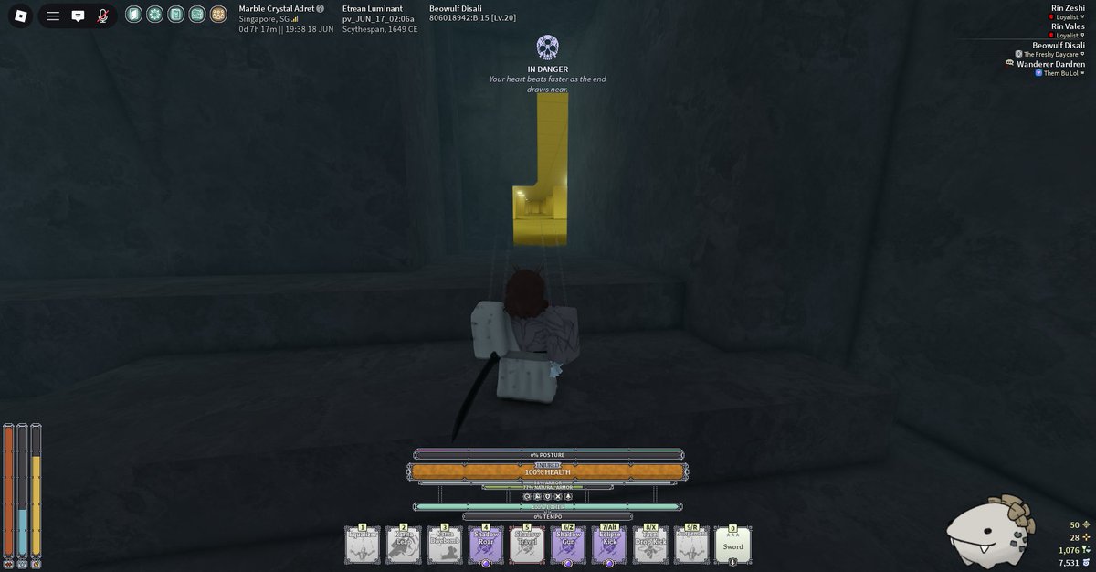 DevourerTakiSam's tweet photo. Wtf did they add to the new update??

#deepwoken https://t.co/9lzlxMTIAU