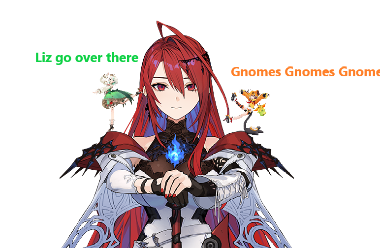 HololiveMemes's tweet photo. Instead of a devil and angel on Liz's shoulders she has autofister 😂 https://t.co/zdDLR0AqBb