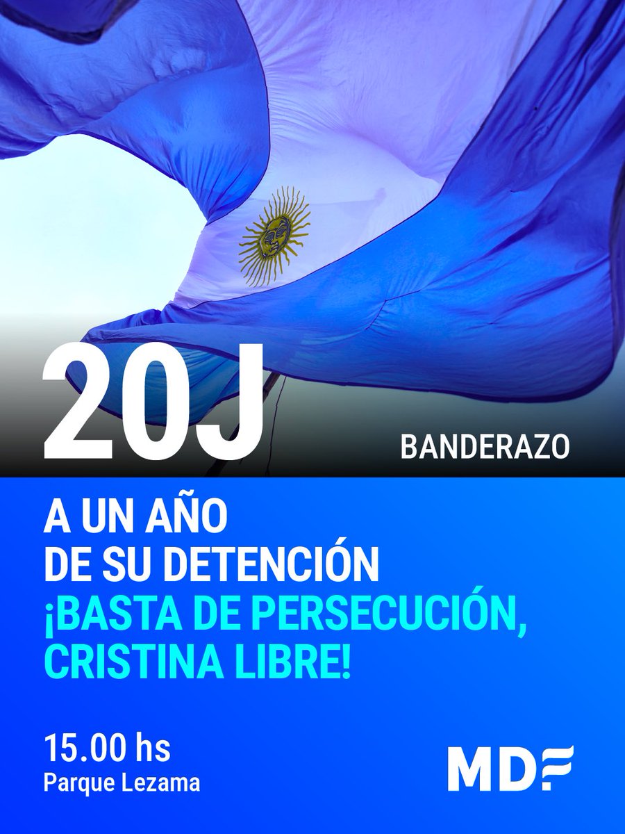 MDFMujeresYDiv's tweet photo. Este sábado 20 de junio, banderazo por Cristina libre. 
15 hs. Parque Lezama - CABA https://t.co/GiLSuFyA28