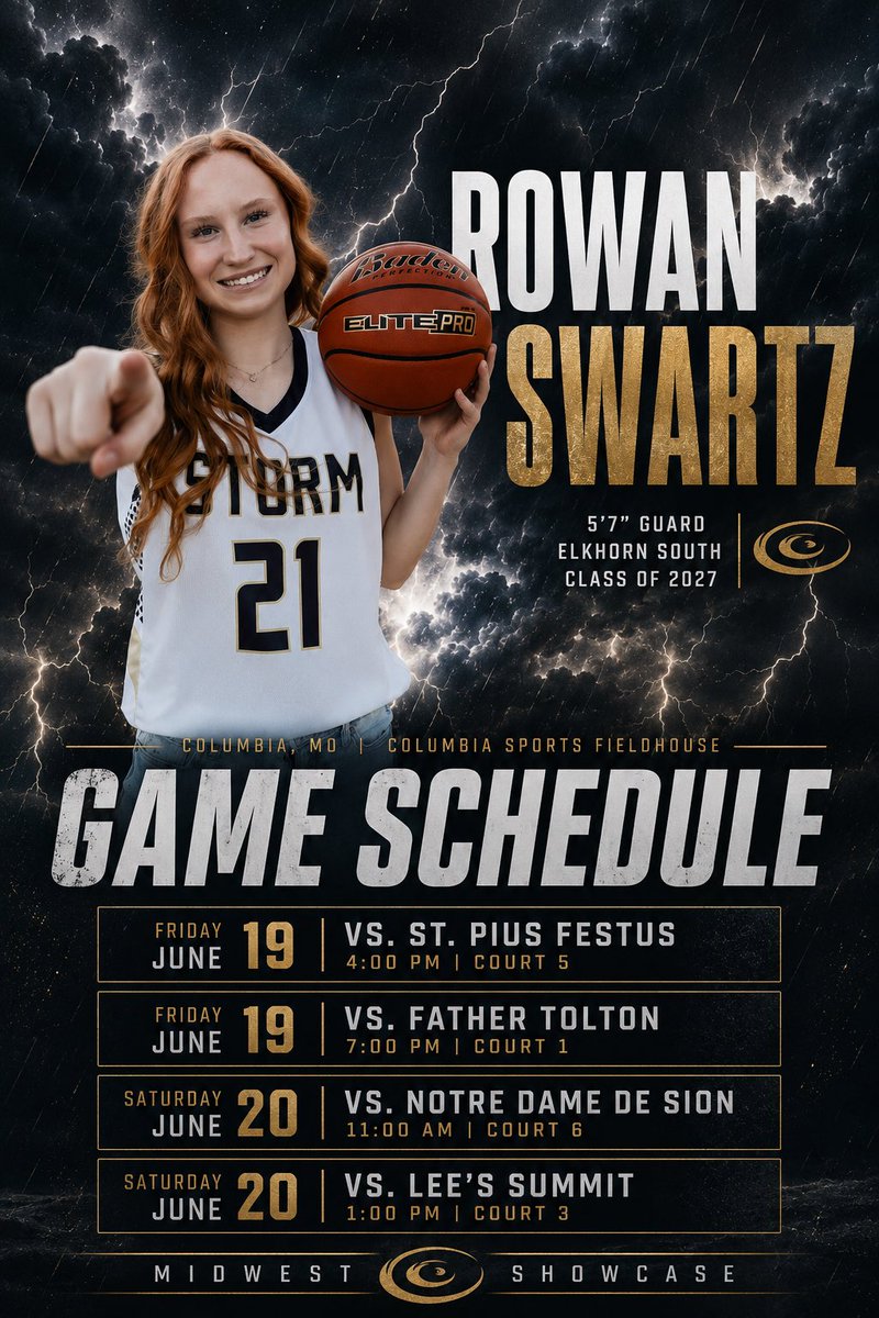 elksouthgbb's tweet photo. Class Of 2️⃣0️⃣2️⃣7️⃣ @rowan_swartz1 Is Competing In The Midwest Showcase This Weekend In Columbia, MO With @elksouthgbb ‼️

🎥 https://t.co/z6mMlT3SpU
🎞️ https://t.co/eLL05s0kyX
📸 https://t.co/WrStVLAeoJ

Game Schedule 📝⬇️

#ROLLSTORM ⚡️ https://t.co/HtLOX1QlZ3