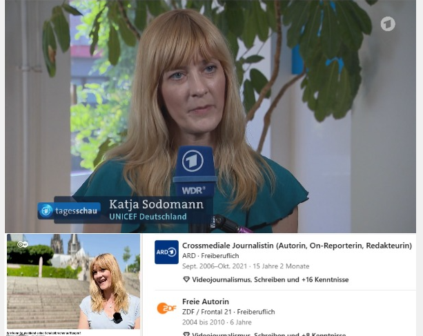 schlesingoid's tweet photo. 20 Uhr Tagesschau. 
Die ARD interviewt zum Thema Kinder und Klima eine Expertin, die wenige Stunden zuvor bereits in der Deutschen Welle zum Thema Schulabbruch und Armut sprach. 

Sie ist eine ehemalige, langjährige Mitarbeiterin des ÖRR. https://t.co/owrnRvWdrL