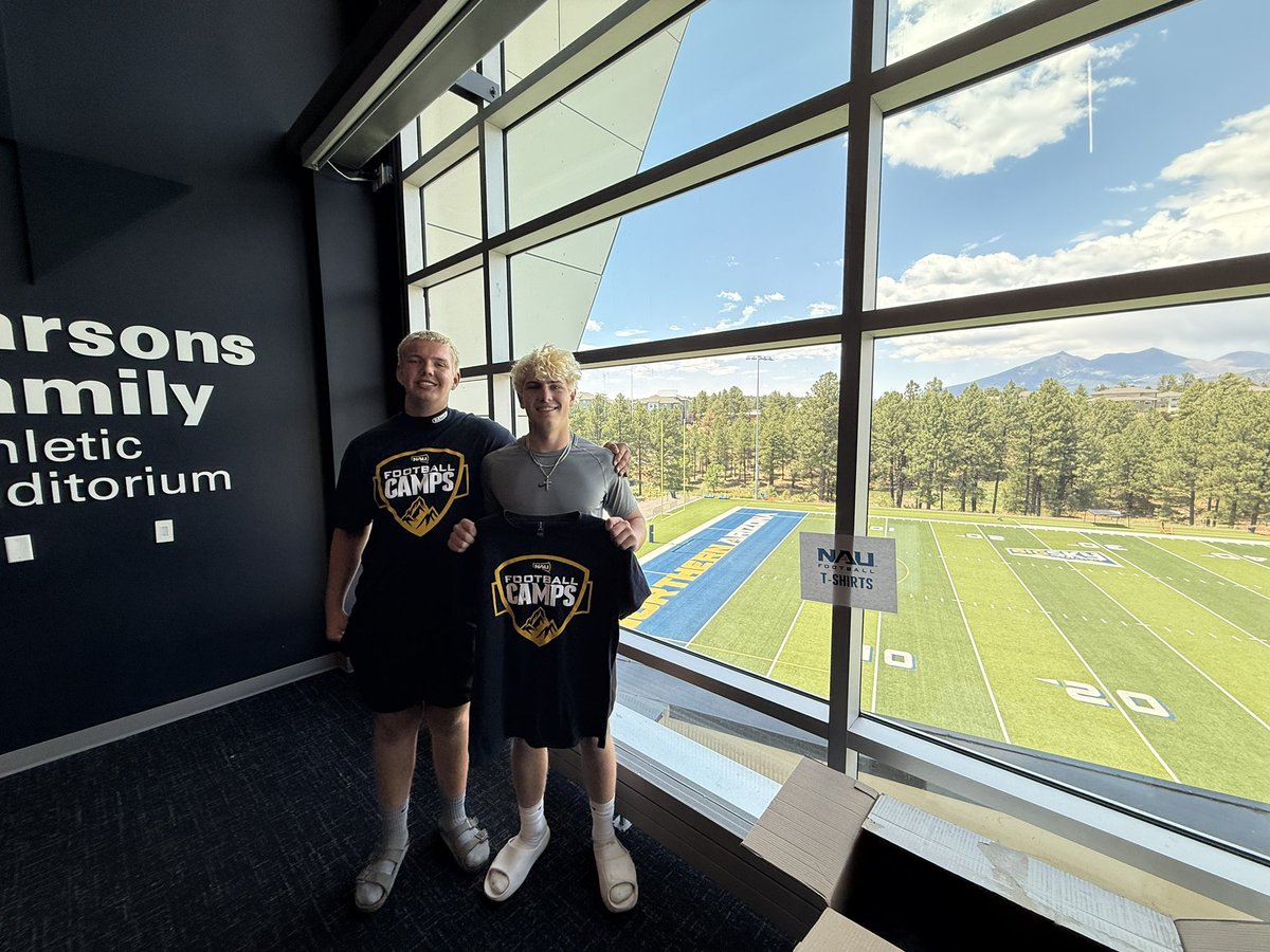 AsherBPeters's tweet photo. Had an amazing day today at the @NAU_Football mega camp. Put in a ton of work and met a bunch of great coaches. All glory to God👆🙏

@E_Clayton29 @allashford1 @firestormfb @Cobber_Football @CoachJ_Miller @JUSTCHILLY @PrepRedzoneAZ @RonTBAOL @CoachJZGraham @CoachOglesby @GCHS_KnightsFB @CoachNemec