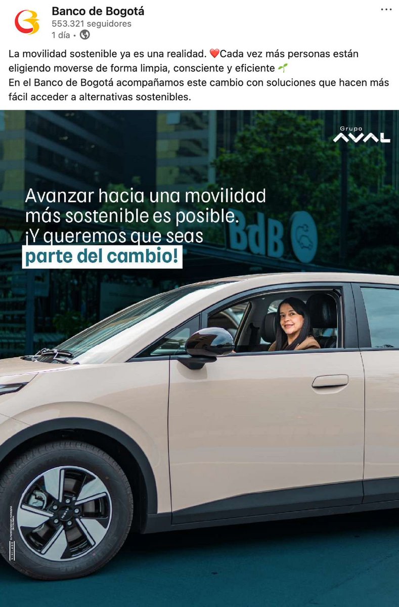 danialcokro's tweet photo. Excelente que impulsen alternativas más limpias. @BancodeBogota https://t.co/TItoSEsFRm