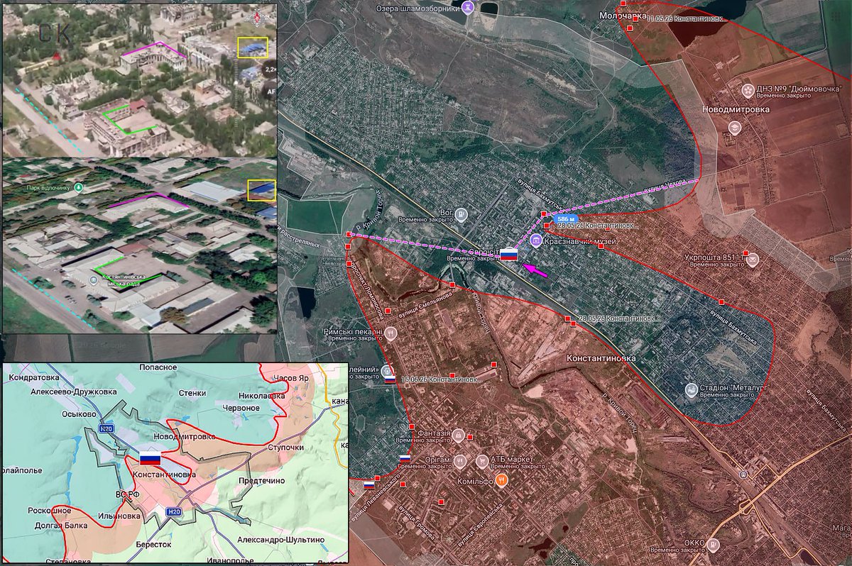 SU_57R's tweet photo. 🇷🇺🇺🇦 Kostiantynivka continues to deteriorate for Ukraine. 

Upwards of 60% of the city is now under Russian control or DRG control. https://t.co/WtSvRffUAu