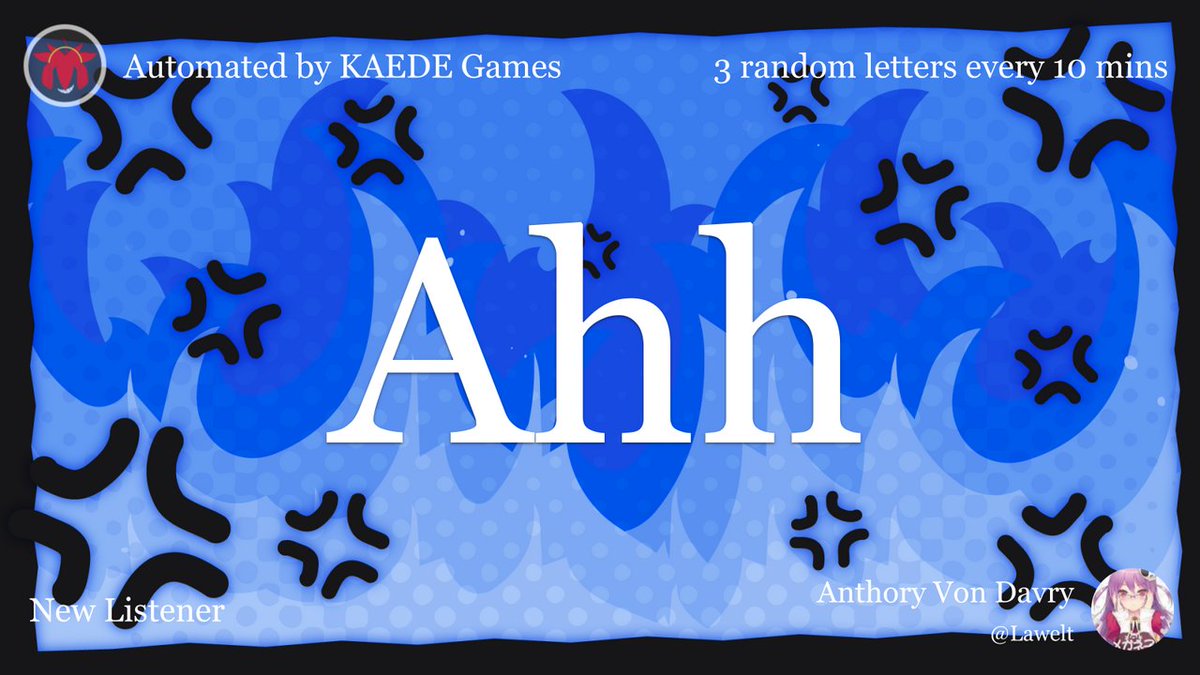 3 random letters every 10 mins tweet media