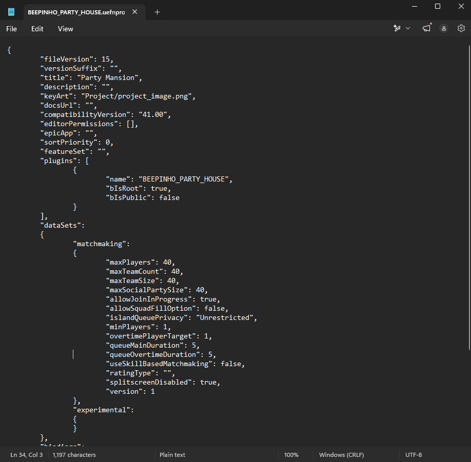 Beepinho's tweet photo. You can easily change your UEFN project's title and thumbnail just by editing the "title" and "keyArt" fields in the .uefnproject file. #UEFN #FortniteCreative #GameDev https://t.co/gRZyMFnwXK