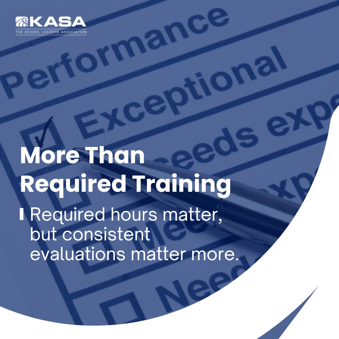 KASAEdLeader's tweet photo. Required hours matter, but consistent evaluations matter more. One evaluator working differently creates inconsistency across a district. KASA Certified Evaluation Update Training helps evaluation teams stay calibrated, consistent &amp; confident
https://t.co/idTBOgvkTG #KASAEdLeader https://t.co/yhgyaxaOhf