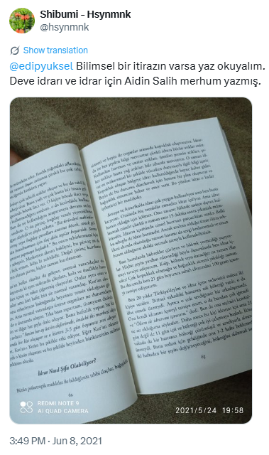 edipyuksel's tweet photo. Şimdi rast geldim.

Bir sidiki-i şerifçi daha... 
Bana hitaben paylaştığı bu iddiayı bilimsel kanıt sanıyor.

Muskacıları ve palavracı vaizleri bilim insanı, hacamatçıları doktor, astrologları astronom, maaşlı namaz kıldırgaçlarını imam, bebek katili padişahları rol modeli, din tüccarlarını evliya, dolandırıcıları kurtarıcı şeyh, hırsız diktatörleri lider, peygambere iftira ve hakaret eden hadis toplayıcılarını alim, deve sidiğini şifa sanan mukallitler ve müritler sürüsü...

Din adamlarının uydurdukları tüm dinler insanları ahmaklaştırıyor, geriye götürüyor.

10:100 ayetine mahkum olmuşlardır.