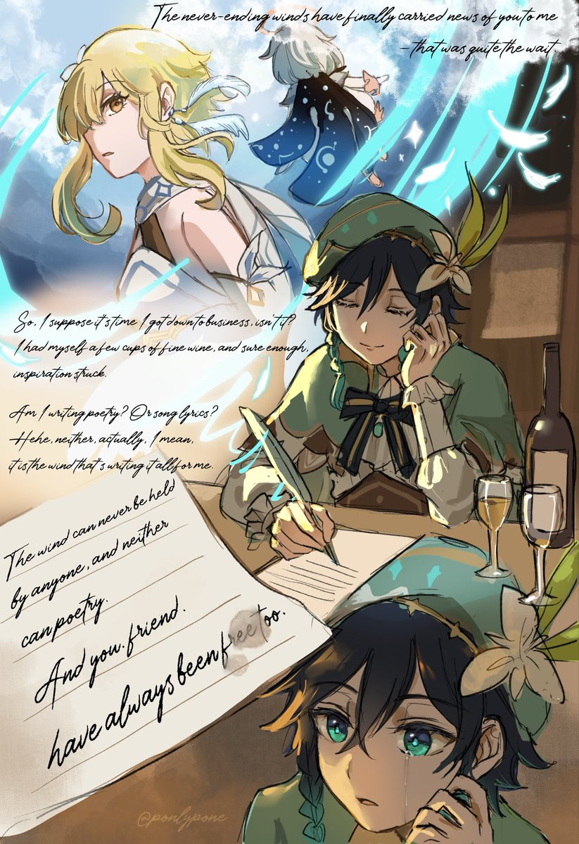 ponlypone's tweet photo. Penned by the Wind

#Venti #Lumine https://t.co/Tpfg5uqdVL