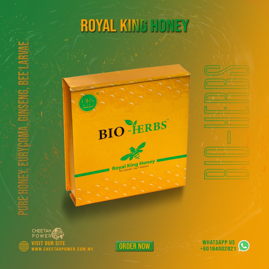 CheetahPower_my's tweet photo. Boost your stamina with #RoyalKingHoney🍯⚡️ Pure Honey + Ginseng + Eurycoma for all-day energy. 💪
​📱 WhatsApp: https://t.co/aNnk9MNtfB
🌐 Order: https://t.co/MU5nkoCjoj

#miel #organichoney #royalhoney #vitalhoney #cheetahpower #MielRoyal #healthylifestyle https://t.co/mvaDF5mACg