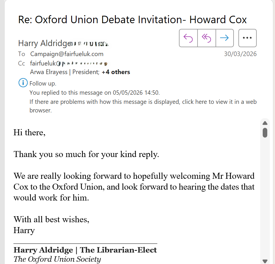 Howard Cox tweet media