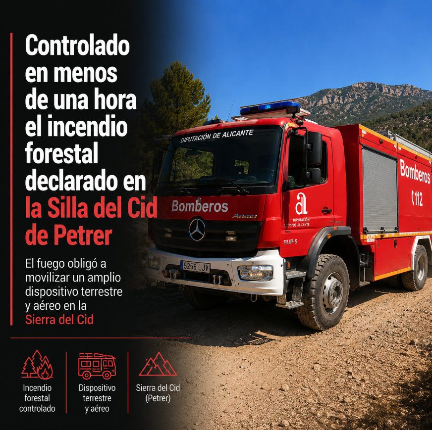 INFOJUCARrd's tweet photo. #IFPetrer Controlado en menos de una hora el incendio forestal declarado en la Silla del Cid de Petrer

Noticia Completa 👁‍🗨
https://t.co/4gZtEoeZjQ https://t.co/vaTT8T7nmd