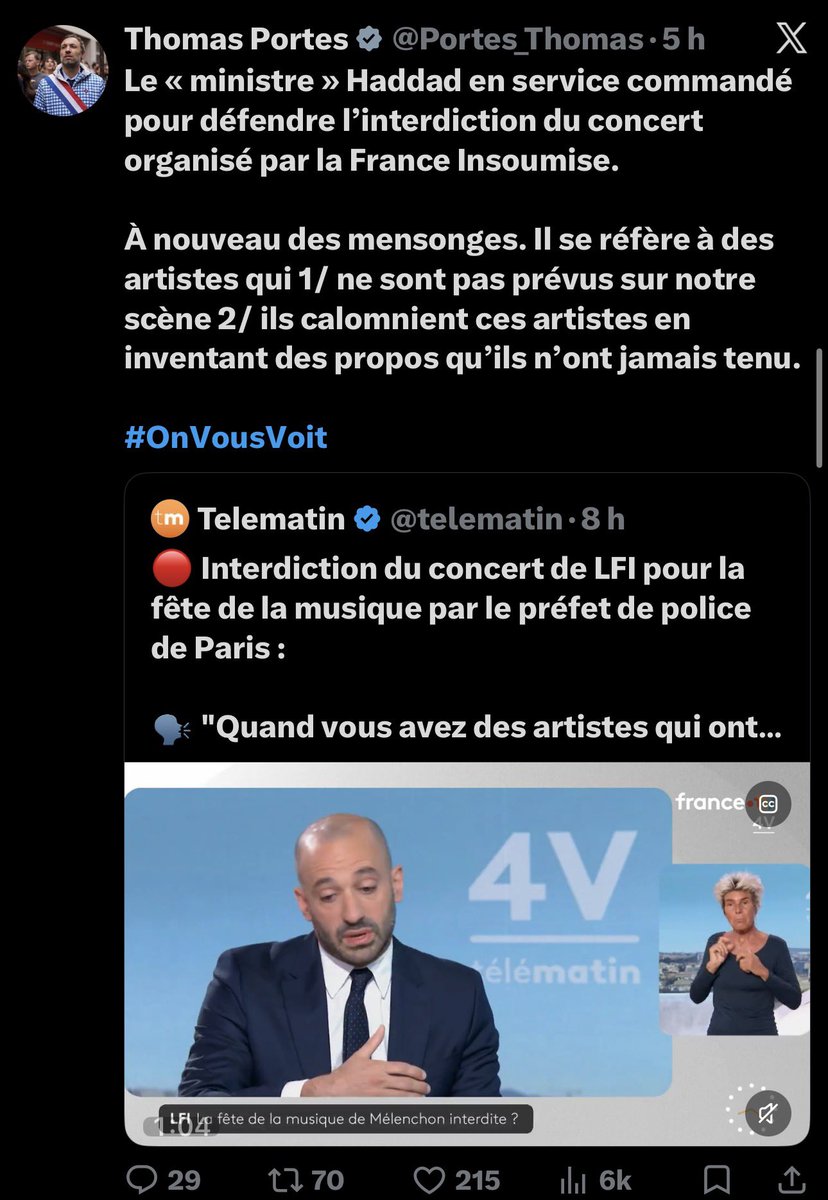 SwordOfSalomon's tweet photo. 🚨🇫🇷🇵🇸 La folle semaine de @Portes_Thomas :

• Lundi : le député LFI recevait à l’Assemblée nationale le Gazaoui Ismail Elnemer, qui publiait le 7 octobre 2023 : « Avant le coucher du soleil, nous prierons à Al-Aqsa, si D.ieu le veut », en soutien aux terroristes du Hamas.

• Hier, mardi : il s’en est pris au maire de Paris Centre, @ArielWeilT, et au @Le_CRIF en insinuant donc qu'une organisation juive donne les ordres à l’État et en utilisant le dog whistle « Qui ? » :

« À qui obéit le préfet ? »

« Qui donne les ordres ? »

• Aujourd’hui, jeudi : il a accusé le ministre @benjaminhaddad d’être « en service commandé ».

L’antisémitisme à la @FranceInsoumise est de moins en moins voilé…