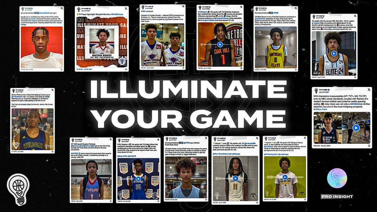 _proinsight's tweet photo. Before the Green Room.

Before the mock drafts.

Before the headlines.

Just 13 kids with hoop dreams.

This collage features the first wave of 2026 NBA Draft Green Room invites using original headshots from the Pro Insight archives.

We’ve been documenting their journeys for years.

Seeing so many familiar faces on draft night never gets old.

Congratulations to these players and everyone who helped them get here.

#IlluminateYourGame #NBADraft