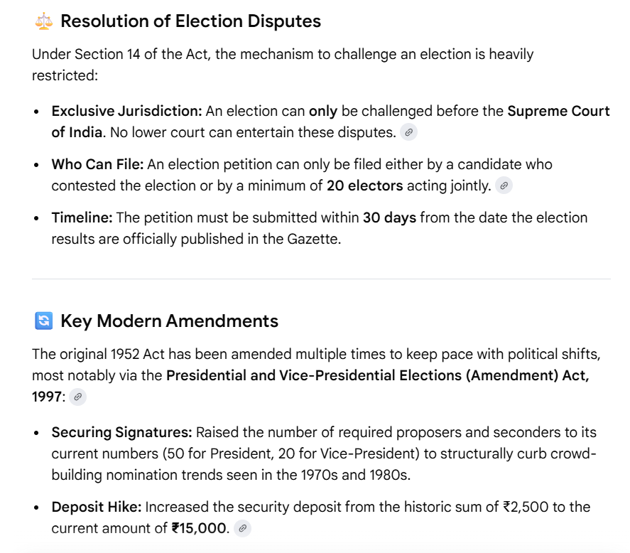 prisha0602's tweet photo. Presidential and Vice-Presidential Elections Act, 1952 :
#ACT #POLITY https://t.co/c8ZIrypO7S