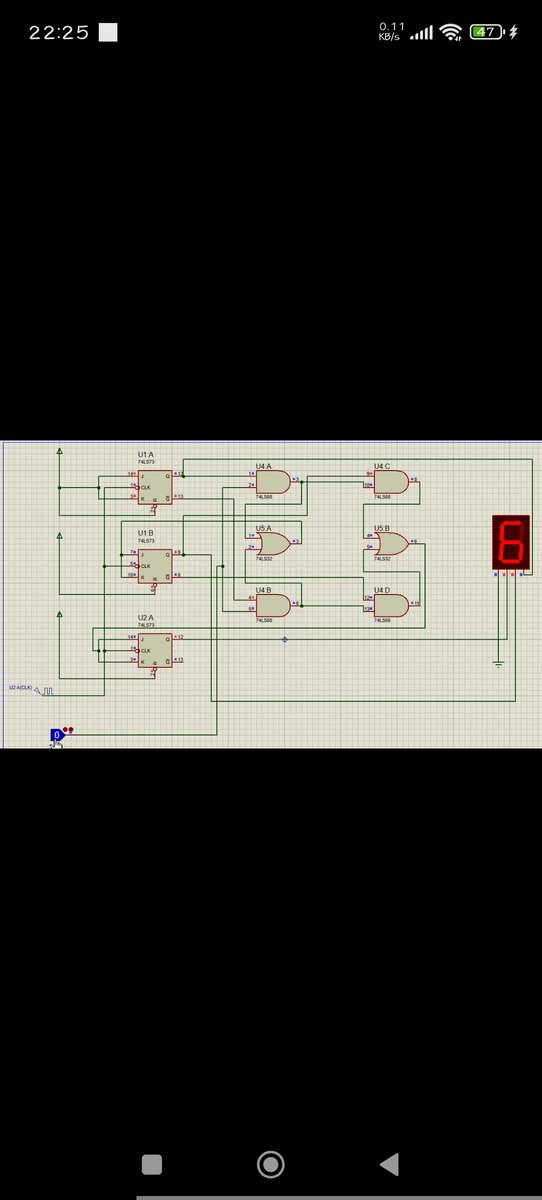 pensmenfess's tweet photo. ada yg bisa proteus nggak? plis reply urgent soalnya, ini kok error. buat rangkaian 3 bit counter nanti muncul hasilnya ke 7-segment

#PENS https://t.co/P9DWeIFHcP