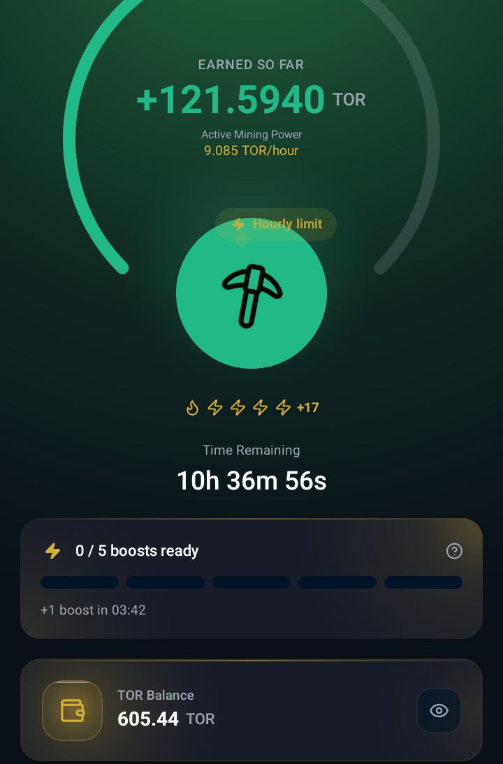 Alpha_seeeker's tweet photo. Day 2 on @ToriumNetwork  ⛏️

605 TOR already stacked and the mining power keeps climbing.

Still early, still grinding.

Every tap today could be worth a lot more tomorrow.

Referral Code: TORIUM-EXQAJW

#ToriumNetwork $TOR https://t.co/gCFK7MtWNS