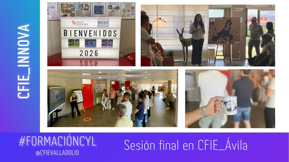 cfievalladolid's tweet photo. 🎓Nos graduamos en PIE #CFIEInnova en @CFIE_Avila con @CFIEdeLeon y el CFIE de Valladolid.
🤗Satisfechos con el trabajo realizado: 
✖️compartir experiencias, 
➕sumar esfuerzos y 
aprender juntos siempre ✖️multiplica los resultados.
 #InnovaCyl
@educacyl 
Gracias por la acogida👏 https://t.co/EqLZjwfOlX