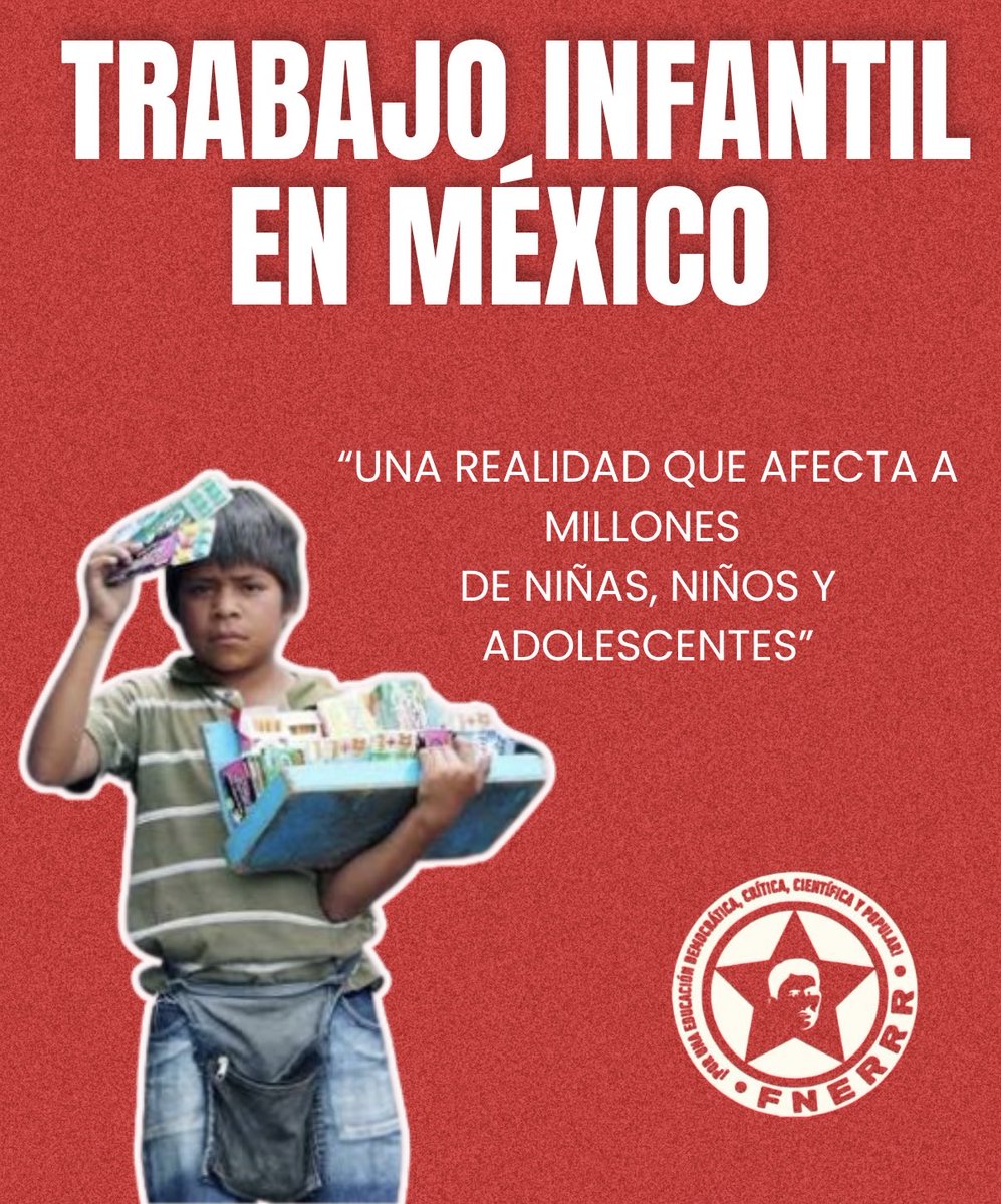 FNERRR_EDOMEX's tweet photo. 🔴📣 En México, 3.7 millones de niñas, niños y adolescentes realizan trabajo infantil, una realidad que les arrebata oportunidades de estudio, desarrollo y bienestar.
Combatir este problema requiere garantizar educación de calidad, y mejores condiciones de vida para las familias https://t.co/JUzSA1VLNq
