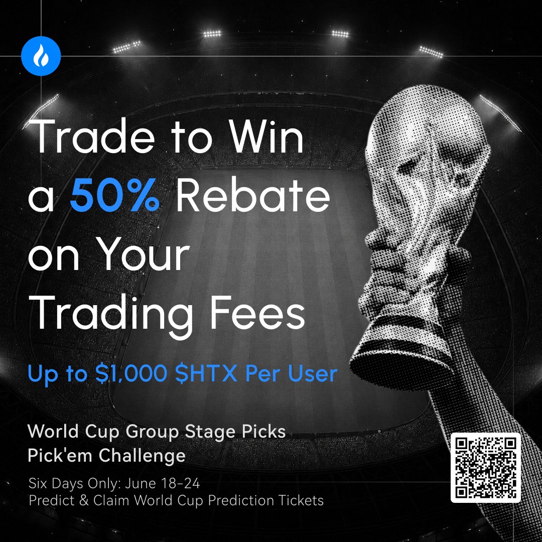 HTX_Global's tweet photo. FIFA World Cup is in full swing
Have what it takes to call the results?
Turn your football insights into rewards. 

Predict the outcomes of 10 blockbuster group-stage matches to receive World Cup Prediction Tickets. 
Get your predictions right and enjoy up to 50% futures trading fee rebates.

Now it's your turn to take the field👇
https://t.co/bJ2WHjJ8GZ