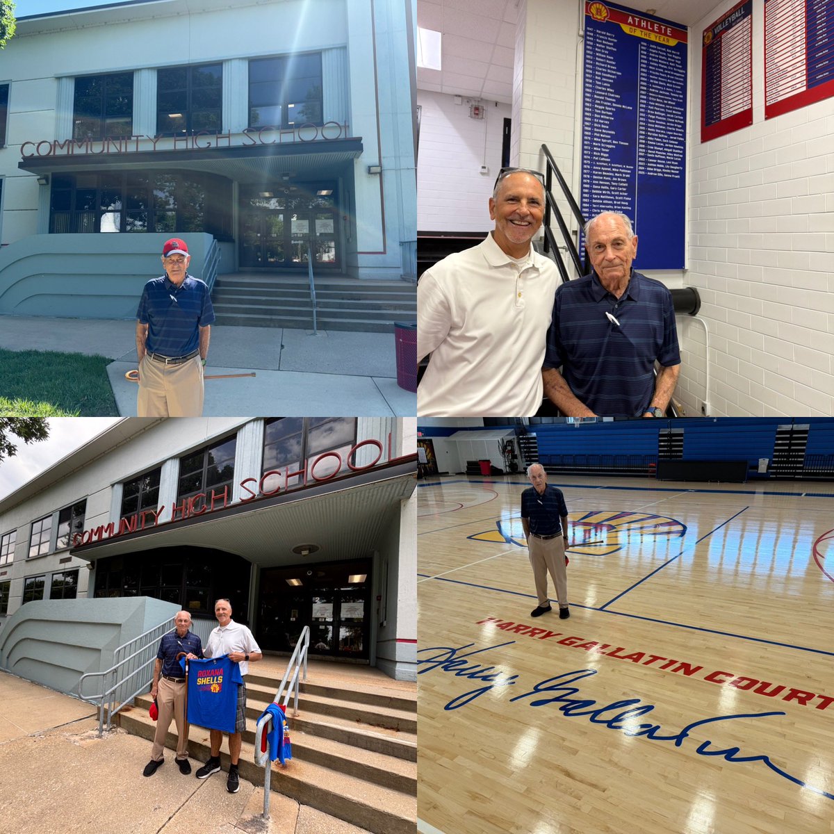 DandurandJason's tweet photo. Today, I had the honor of meeting &amp; taking a stroll down memory lane with @RHS_Shells alum, Robert Hunter from the Class of 1953. Mr. Hunter was the 1953, Athlete of the Year! He now lives in Oklahoma, but still follows @RoxanaAthletics sports #ShellPride #OnceAShellAlwaysAShell https://t.co/P0jiP2wfhj