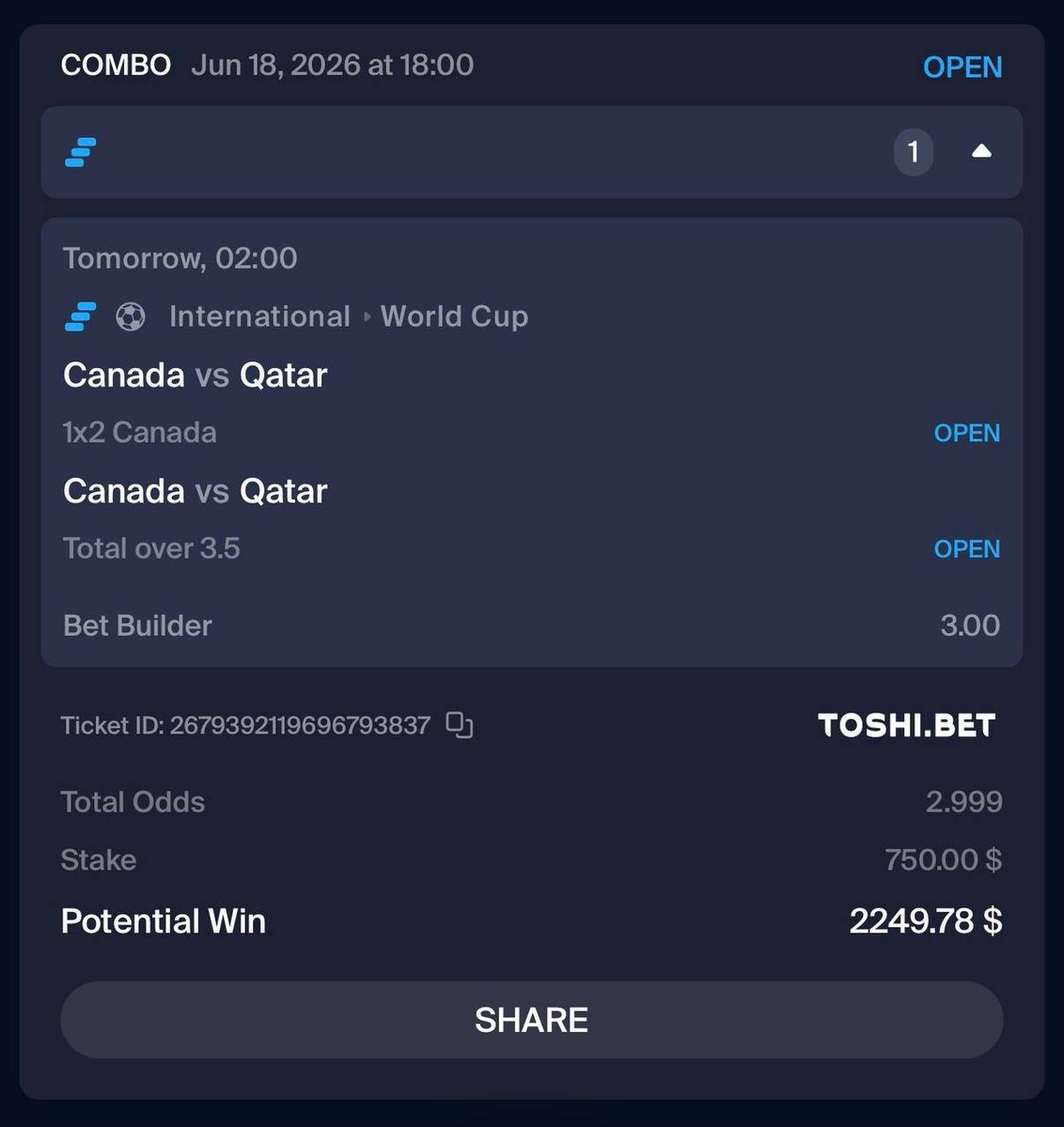 thebottomcorna's tweet photo. I'm rooting for Canada to score more than 3 goals in this match.

Sign up at Toshibet using my link, and get awesome bonuses.

https://t.co/rPXxbFm135 https://t.co/L65wCyDuja