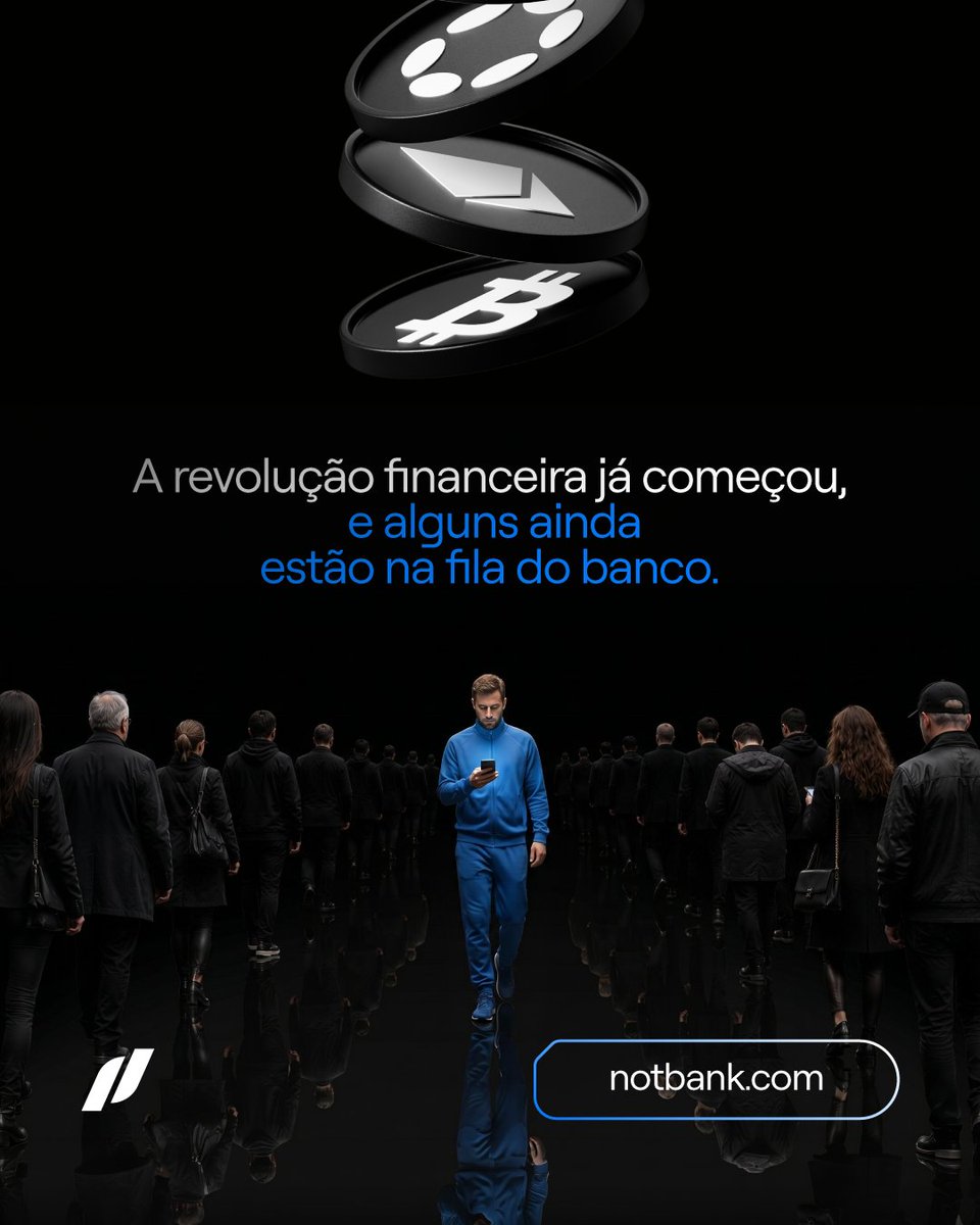 notbankbr's tweet photo. 🚶‍♂️ Algumas pessoas ainda ficam na fila do banco.

📱 Outras já estão operando cripto, movimentando dinheiro e gerando rendimento 24/7 de qualquer lugar.

O mundo mudou. Os horários bancários não.

A pergunta é simples: você ainda está esperando ou já está avançando?

🚀 O futuro financeiro já chegou.

👉 https://t.co/195RWdiKfa

#Notbank #Crypto #FinancasDigitais