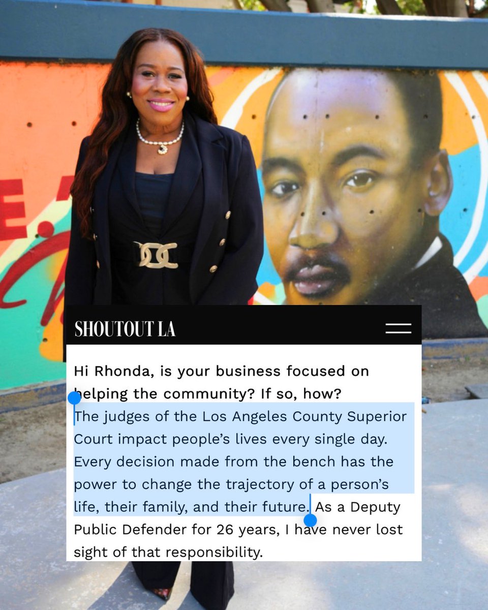 Haymon4Judge's tweet photo. Honored to be featured in SHOUTOUT LA.
I am grateful for the opportunity to share my story and the lessons I’ve learned about why diverse experiences strengthen the judiciary.

https://t.co/uv0CZz5rDA https://t.co/yxcVNJIcmY