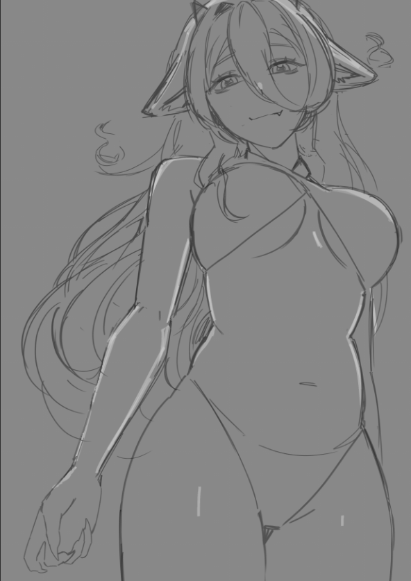 ImpuzArt's tweet photo. Squeezing in a lil summer bikini wip in the middle of moving out of my apartment https://t.co/1keUDhFd0K