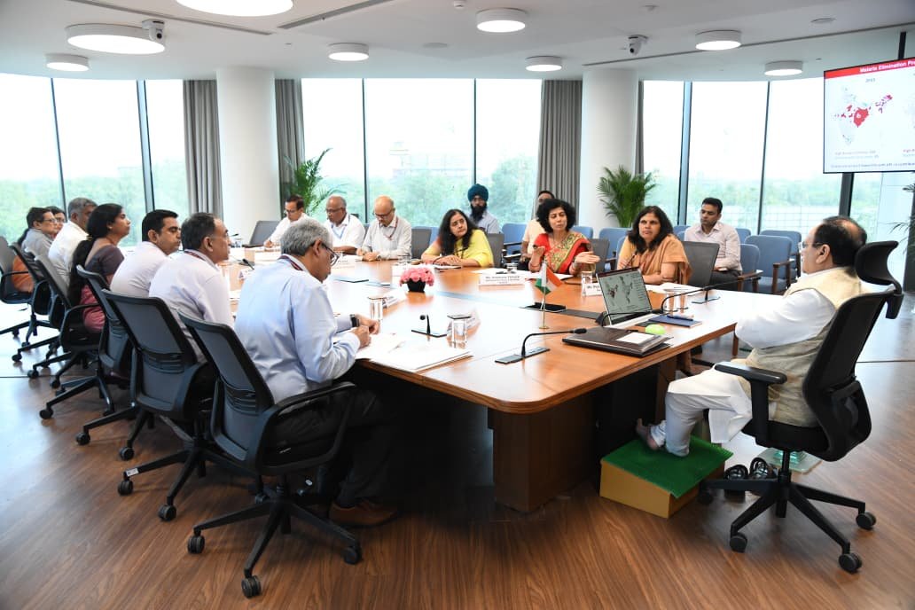 JPNadda's tweet photo. Chaired a high-level review meeting on preparedness for prevention and control of Dengue & Malaria ahead of the monsoon and post-monsoon season.

Hospitals and health systems have been directed to maintain readiness, with emphasis on early detection, timely treatment and strict adherence to prevention, diagnosis and treatment protocols.

All States/UTs have been asked to strengthen surveillance, ensure availability of medicines, diagnostics, blood components, hospital beds and trained healthcare personnel, while intensifying vector control and public awareness efforts.

Protecting citizens from vector-borne diseases remains a public health priority, and the @narendramodi Government is committed to extending all necessary support to States/UTs for an effective and timely response.
