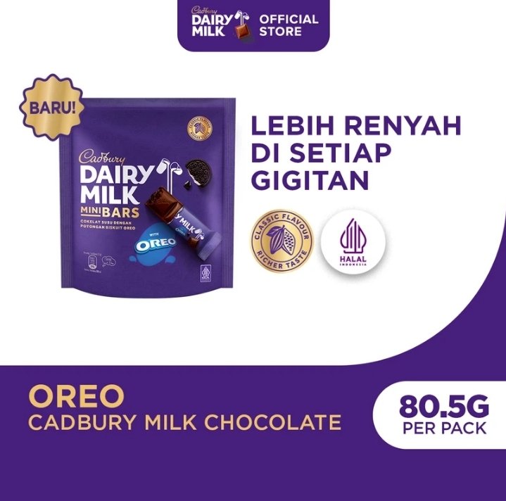 Sahabat_Diskon's tweet photo. Kalian yang suka cokelat susu Cadbury sekaligus doyan Oreo wajib merapat! 

Kombinasi dua jajanan legendaris ini sekarang ada di Cadbury Sharebag Oreo yang super lembut dan crunchy. Sekali coba dijamin gak bakal mau berhenti ngemil. https://t.co/6pG6uq9RGb