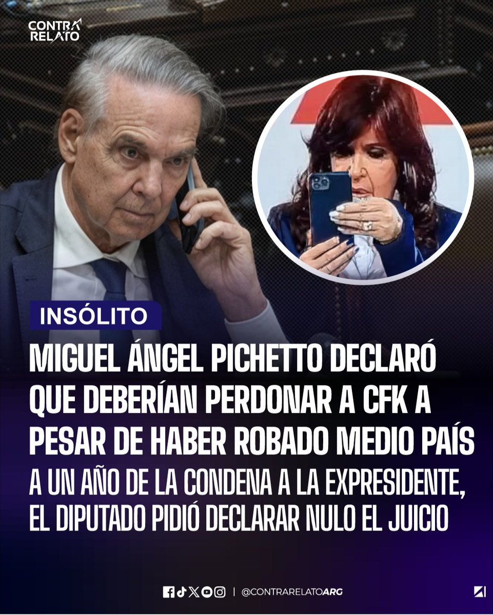 buscandoacrist1's tweet photo. Ustedes entienden que Pichetto acaba de reconocer que CFK robo a medio país e igual pide que hay que perdonarla?
Made in Argentina. https://t.co/WdxsWjqkVm
