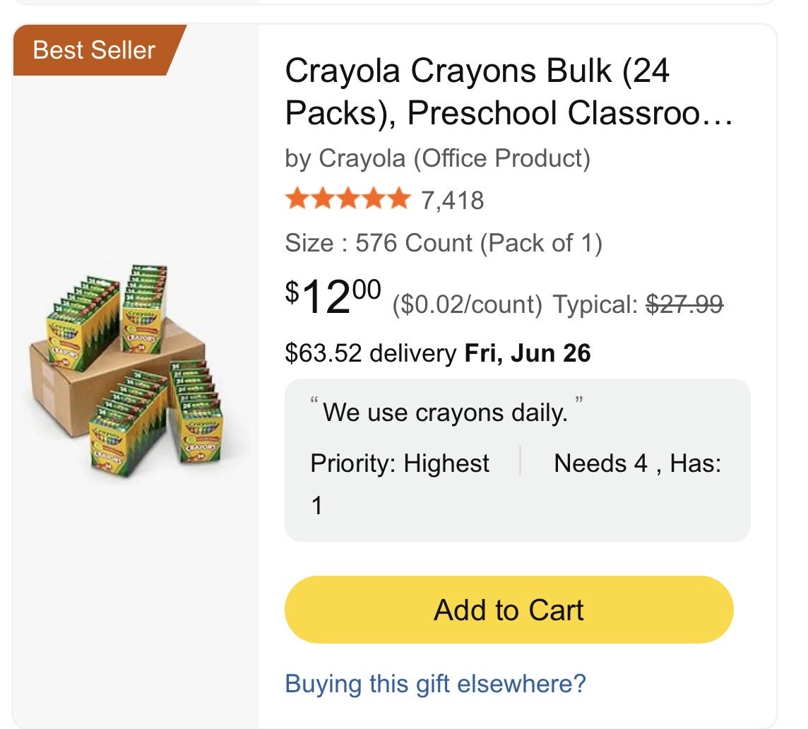 BrennaB1227's tweet photo. Can anyone please help get my littles some crayons? 🖍️🖍️🖍️ They are still on sale and our school provided ones are not good. They aren’t even Rose Art. We use crayons daily in first grade and could really use some help. Thank you! 🖍️🖍️🖍️🖍️🖍️🖍️🖍️🖍️🖍️🖍️🖍️🖍️🖍️🖍️ #crayola #clearthelist #Teachersof𝕏 

https://t.co/pUgwlWSdVu