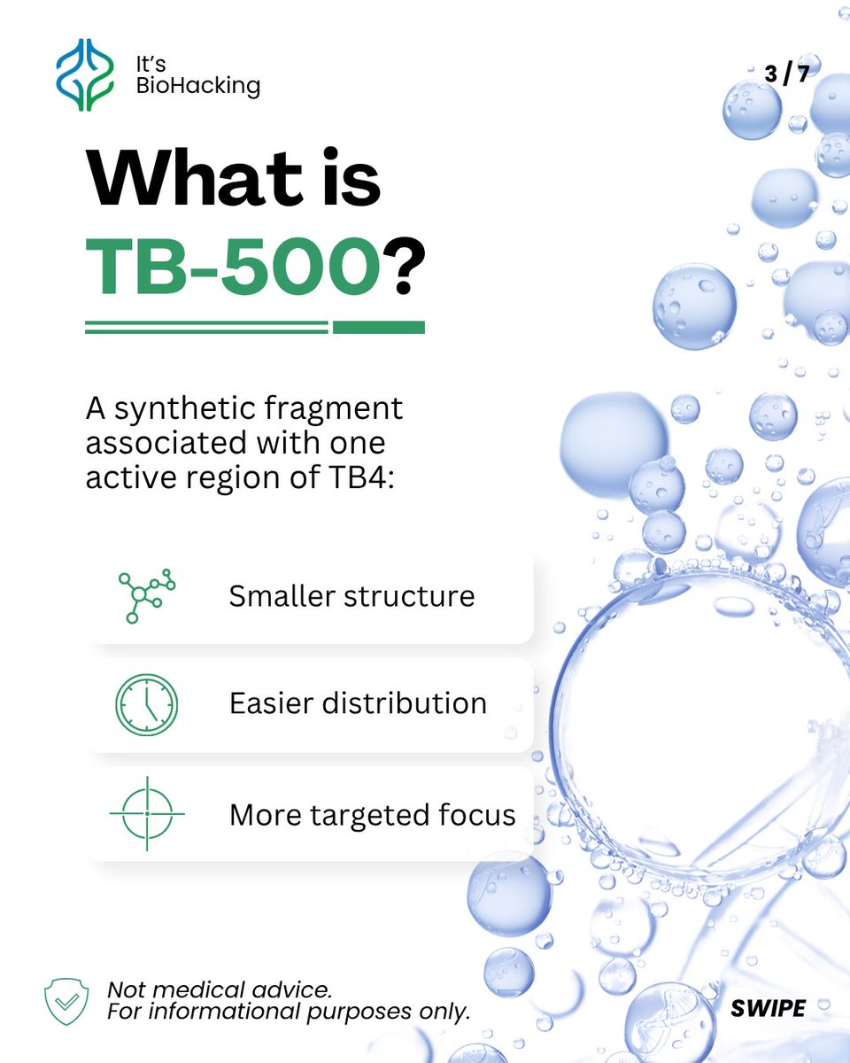 ItsBioHacking's tweet photo. TB-500 ≠ TB4.

They’re related, but they aren’t the same peptide.

Understanding the difference helps avoid:
• Research confusion
• Incorrect assumptions
• Misleading comparisons https://t.co/JBuIzn1chN