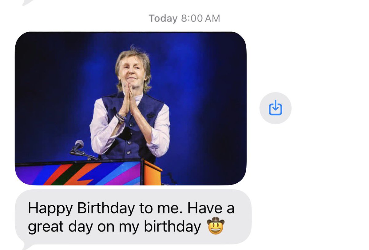 Michestellar's tweet photo. happy I signed up for text messages from Paul McCartney https://t.co/JfPEm8Bw8i