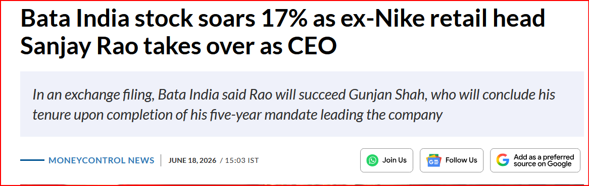 StockyIndiaa's tweet photo. From Nike and Zara straight to Bata!

Exciting times lie ahead as the company steps into its much-needed revival from lacklustre growth.
#Bata #Nifty #Sensex #BankNifty #BreakoutStock #BreakoutStocks #StocksInFocus #NiftyIT https://t.co/5INdLvMDp5