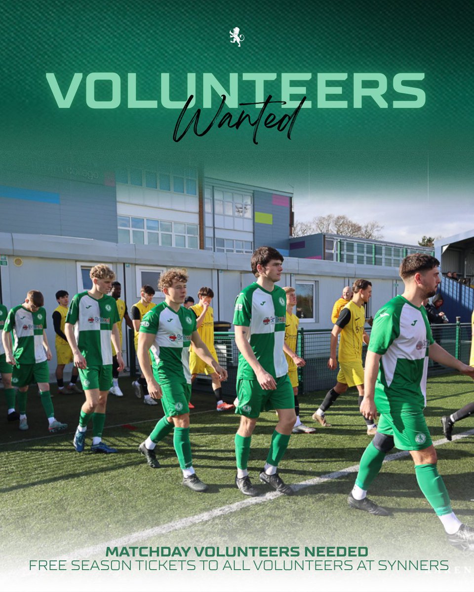 Synthonia's tweet photo. VOLUNTEERS WANTED

Synners are still actively looking for volunteers to help with the general day to day running of the club as well as matchdays to help improve our fans’ matchday experience. Drop us a message for more information

#UTS 🟢⚪️ https://t.co/drF0rEEO7G