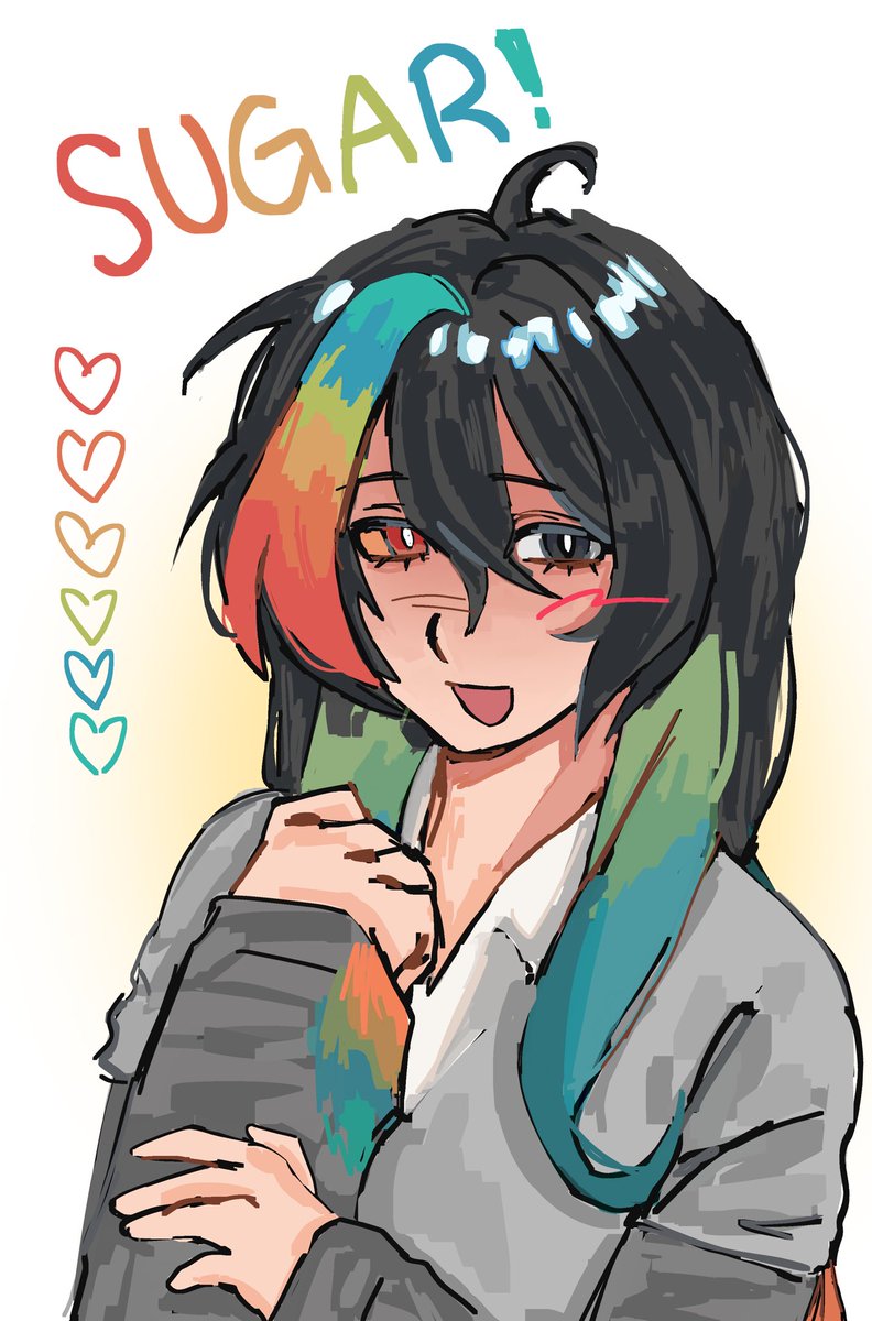 cr4zygals's tweet photo. quick sugar doodle❤️🧡💛💚💙🩵 #sugar3ds #unserioussmp https://t.co/1tu1OEXzPS