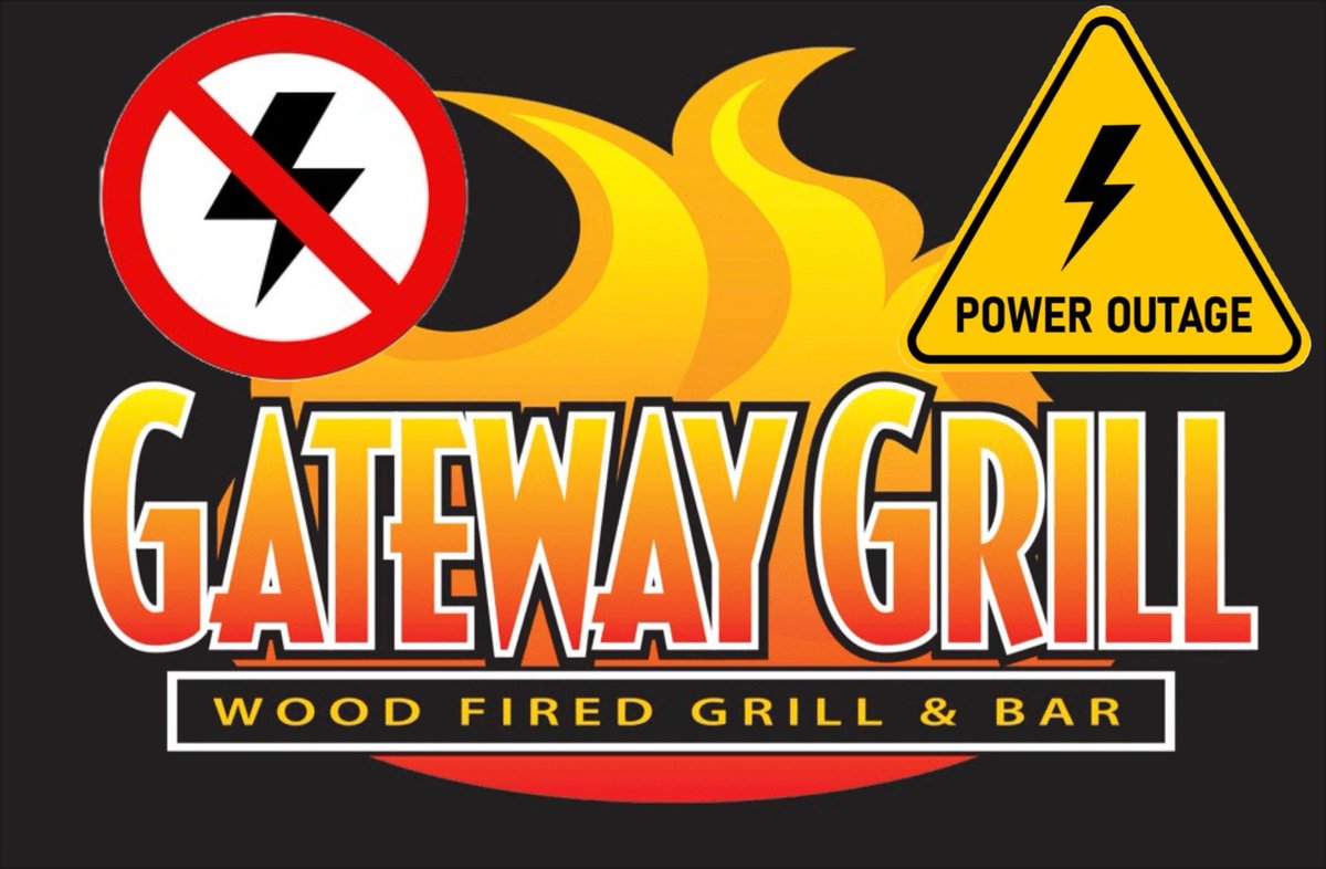 GatewayGrill's tweet photo. Currently have No power. ETA between 3:30-4:30 Sorry for any inconvenience this may have caused. https://t.co/derhAvbWOK
