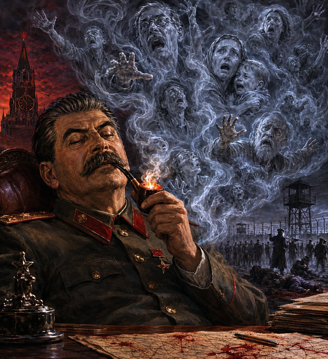 RTSG_Main's tweet photo. Anti Communist image that accidentally makes Stalin look based. https://t.co/6PaTlA3zgL