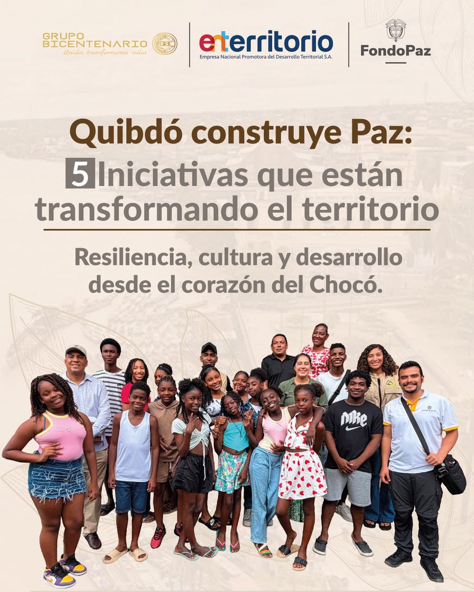 ENTerritorioCo's tweet photo. Cinco iniciativas, un mismo propósito: fortalecer las capacidades de las comunidades y aportar al desarrollo del #Chocó ♥️🇨🇴🙌🏽

Cada proyecto refleja el compromiso, la organización y el trabajo colectivo que abren caminos para el progreso de la región. https://t.co/PYhzXbgyHV