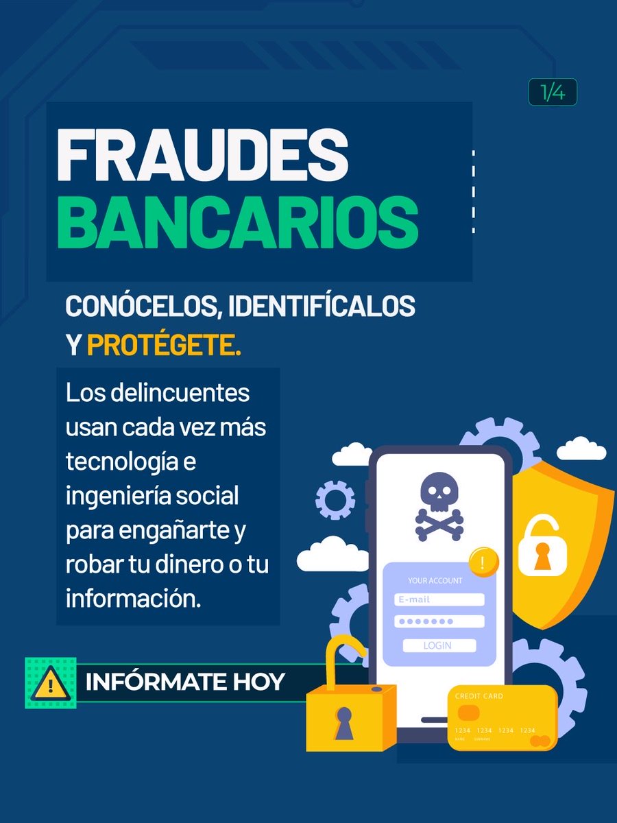 Arcotel_ec's tweet photo. 🚨 Las estafas digitales evolucionan constantemente, pero identificarlas es el primer paso para protegerte.

Conoce las modalidades más utilizadas por los ciberdelincuentes y mantente alerta para proteger tu información, tu dinero y tu tranquilidad. 🔒📱💻

#GobiernodelEcuador https://t.co/H65Hu8Asd2