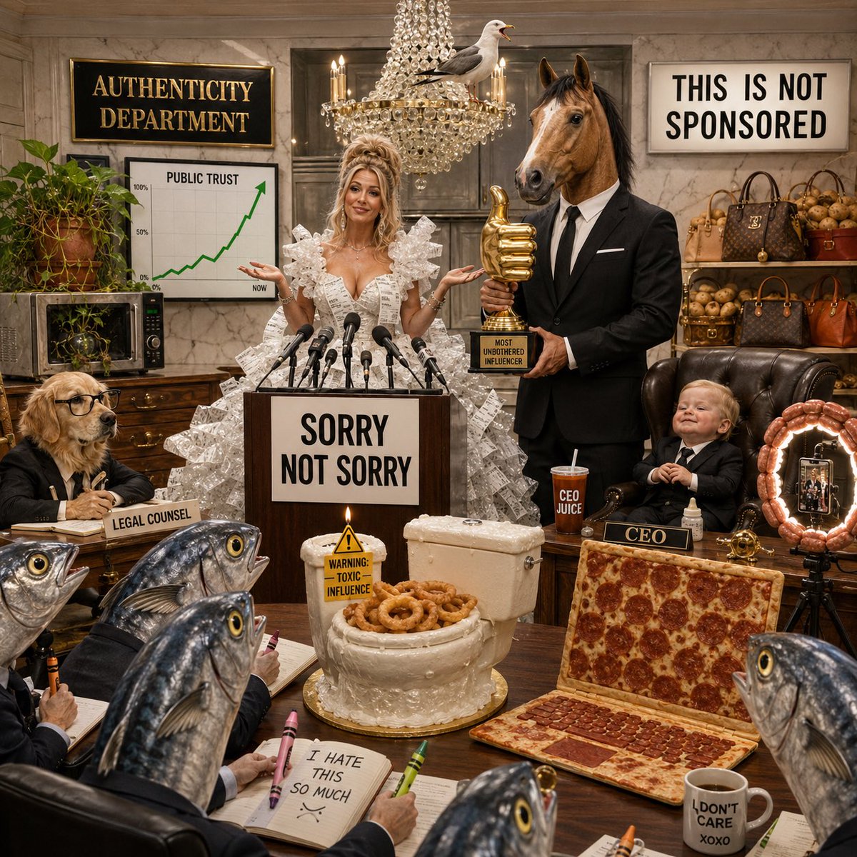 BAN16FreeWeb's tweet photo. These images are ugly, absurd and completely illogical.

So why do they feel like a mirror of modern life?

Choose the worst one:
1, 2 or 3?

Explain your choice. I want to know what triggered you.

#AIArt #Satire #AIGenerated #Surrealism #ViralArt https://t.co/ov5NdkPgN8
