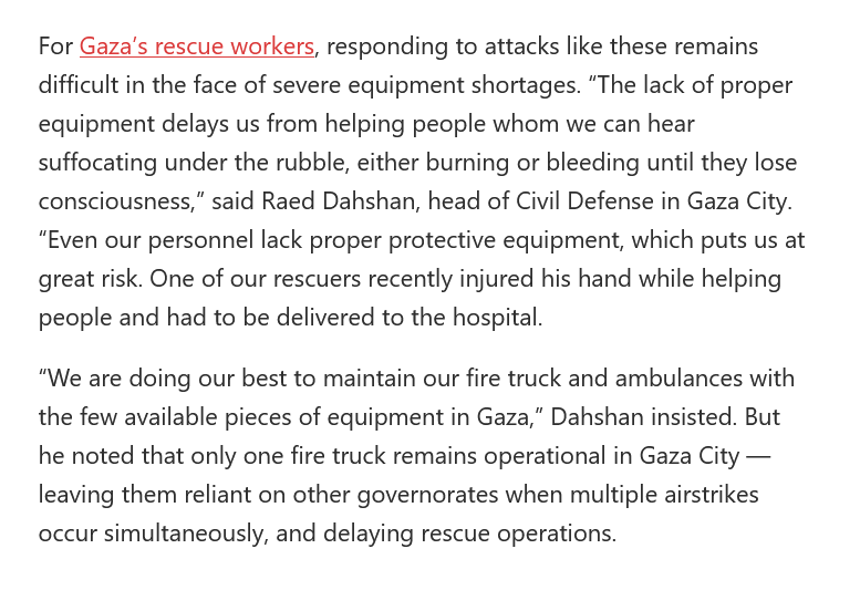 Archivepaletc's tweet photo. Only one fire truck remains operational in Gaza City: https://t.co/zAkvPNIeeD