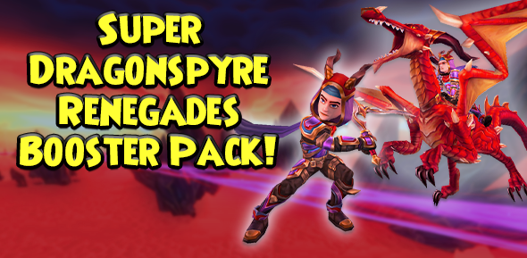Pirate101's tweet photo. Ready to play with fire? 🔥

Now through 6/21, the Super Dragonspyre Renegades Pack is in the Crown Shop! When opening this Super Pack, your chance of getting the Draconian companions is 3x higher than it was in the original Dragonspyre Renegades Pack! #Pirate101 https://t.co/th4UhYAzNg