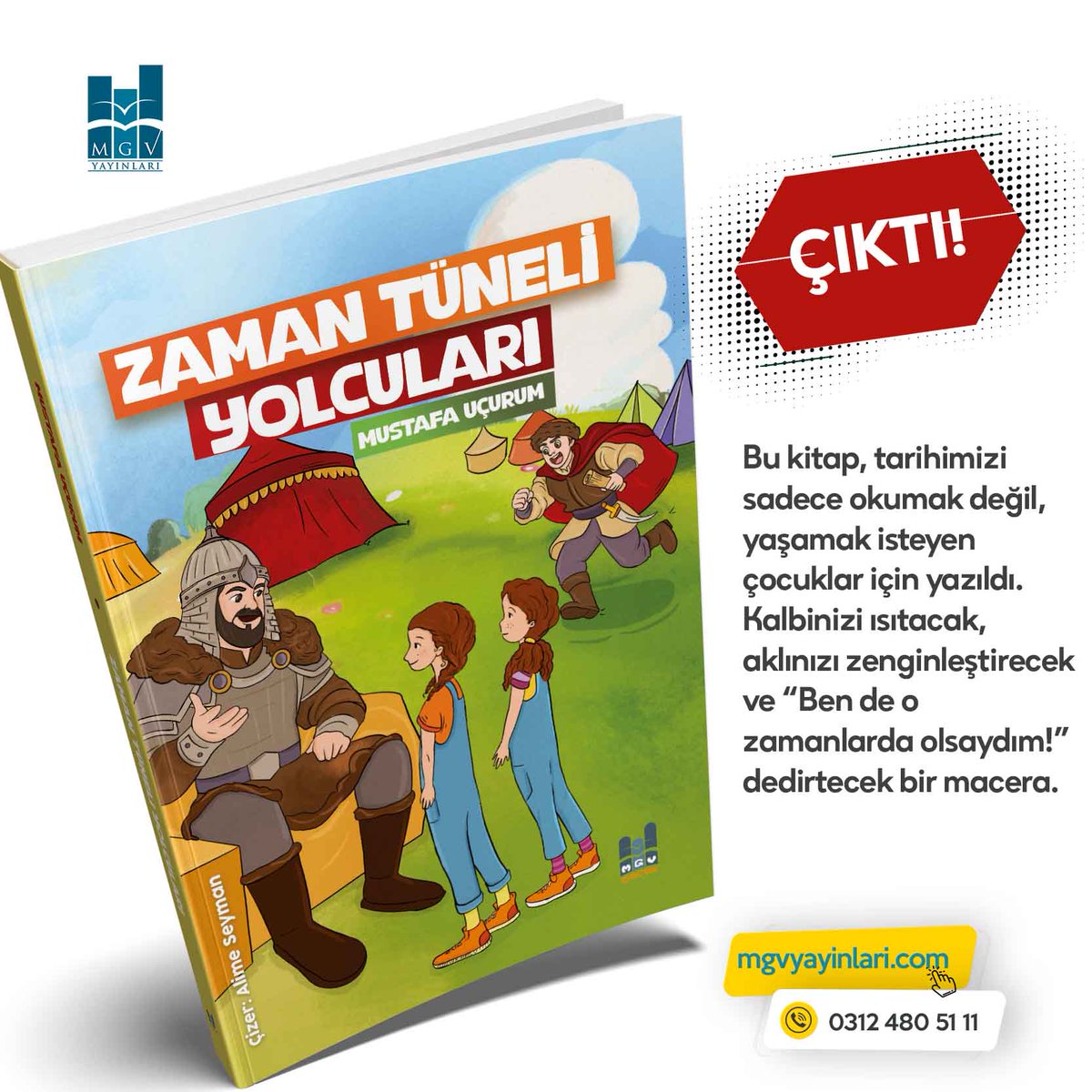 mgvyayinlari's tweet photo. "Zaman Tüneli Yolcuları" Mustafa Uçurum'un Kaleminden Çıktı! https://t.co/eUskNm0syU'da! 

Zaman tünelinin kapısı aralanıyor…    
Ada ve Nehir, sihirli bir köstekli saat sayesinde tarihin en güzel yüzleriyle tanışıyor: Yunus Emre’nin sevgi dolu bakışından Mevlânâ’nın dönen semâsına, Fatih’in fetih azminden Selahattin Eyyûbî’nin adalet kılıcına, Nasreddin Hoca’nın güldüren bilgeliğinden Keloğlan’ın akıl dolu maceralarına kadar uzanan bir yolculuk.    

Her durakta bir ders, her kahramanda bir ışık: Sevgi, sabır, cesaret, doğruluk, adalet ve akıl…    

Bu kitap, tarihimizi sadece okumak değil, yaşamak isteyen çocuklar için yazıldı. Kalbinizi ısıtacak, aklınızı zenginleştirecek ve “Ben de o zamanlarda olsaydım!” dedirtecek bir macera.    

Bir defa başlayın, sayfaları kapatmak istemeyeceksiniz. Mustafa Uçurum; şiirden denemeye, hikâyeden masala uzanan kalemiyle çocuklara tarih sevgisi aşılayan bir yazar.   

Onun kaleminden yükselen bu içten ses, geçmişle geleceği sevgiyle bağlayan bir köprü kuruyor.  Zaman Tüneli Yolcuları için tarih artık masal değil, canlı bir dost!

@mustafaucurum