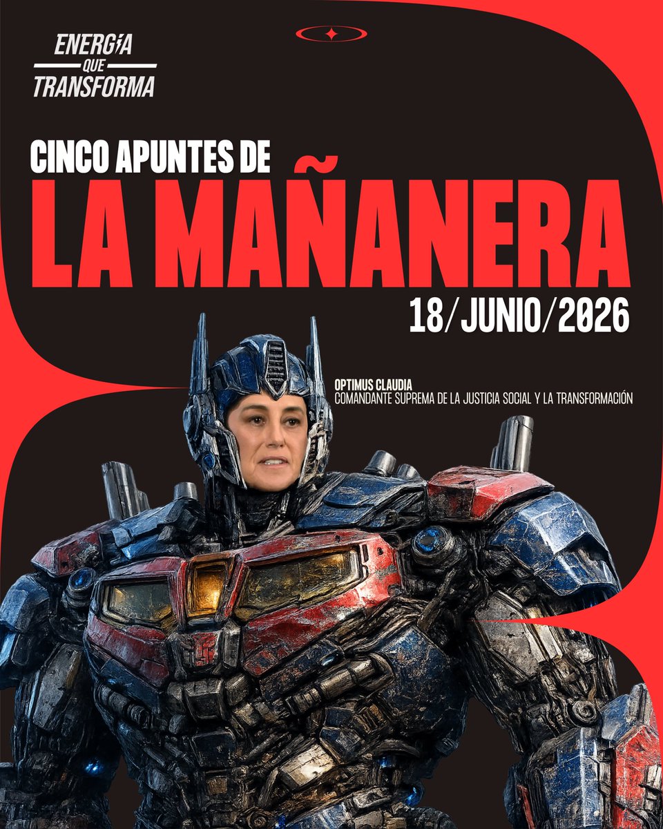 Energiaque97962's tweet photo. 📢🇲🇽 ¿Te perdiste la mañanera?🧐
Aquí te dejamos los datos más importantes del día para que estés al tanto de los avances que siguen transformando al país.

📲 Infórmate, comparte y forma parte de la transformación.

#MañaneraDelPueblo
#España #Mexico
#SierraTarahumara https://t.co/3Di4C1UVDz